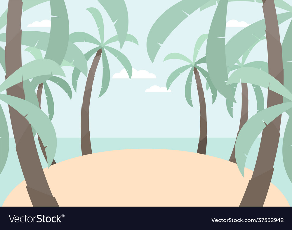 Tropical island with palm trees background