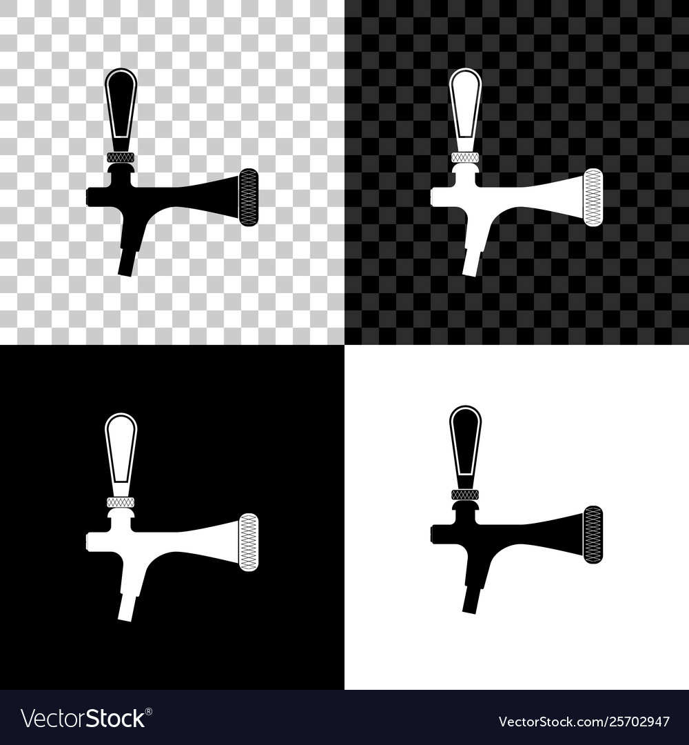Beer tap icon isolated on black white Royalty Free Vector