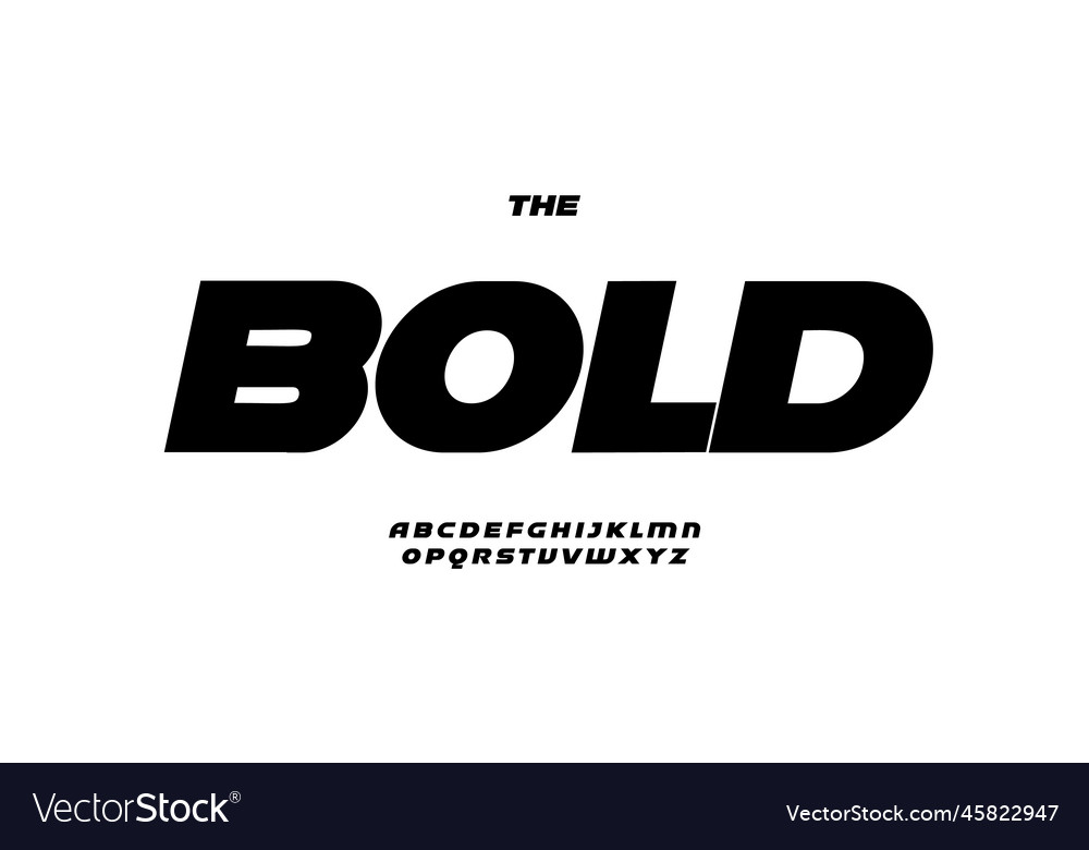 Bold sport alphabet fat italic letters big Vector Image