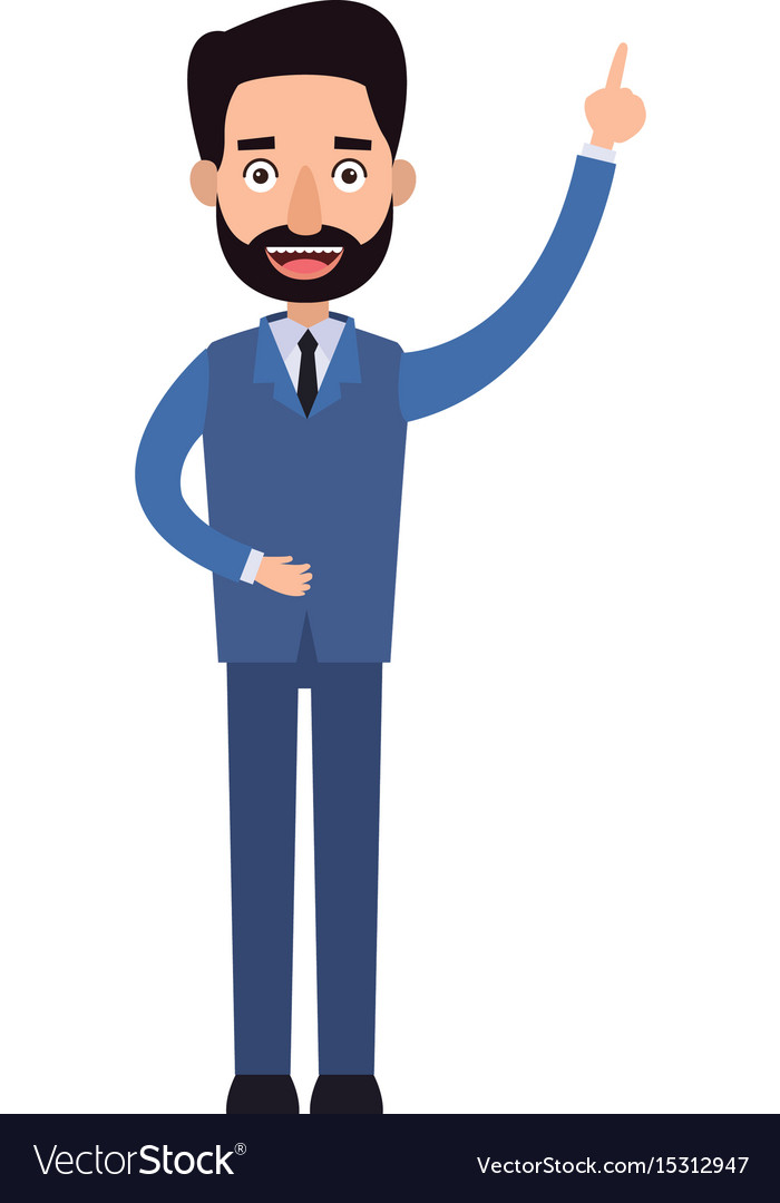 Vector Cartoon Business Man Beard Mustache Stock Vector (royalty Free 3E1