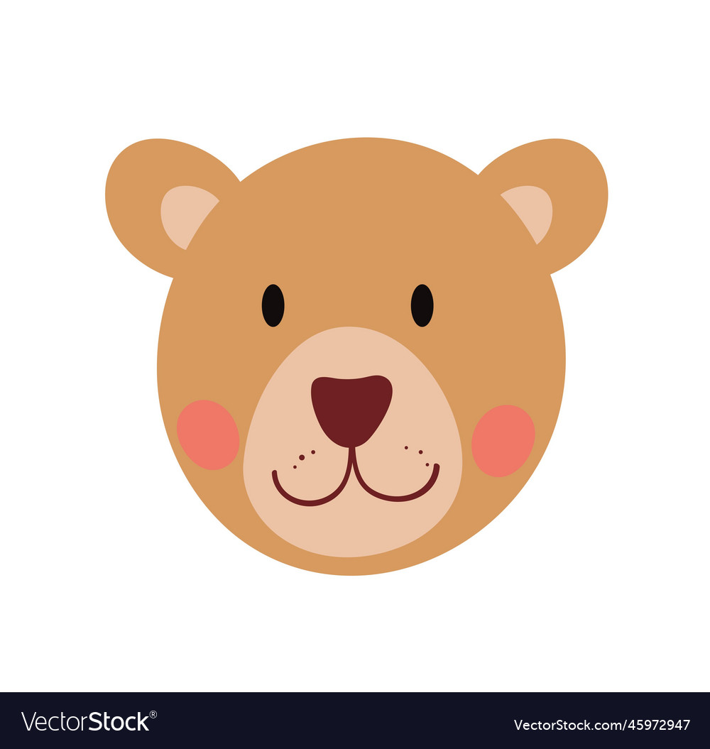 Cute bear head Royalty Free Vector Image - VectorStock