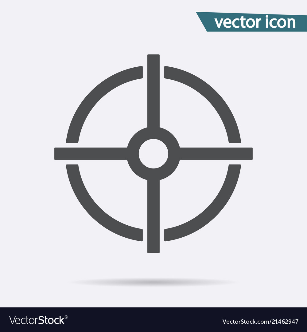 Gray target icon isolated on background modern fl Vector Image