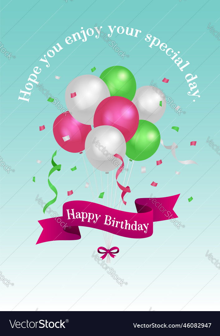Happy birthday card portrait template Royalty Free Vector
