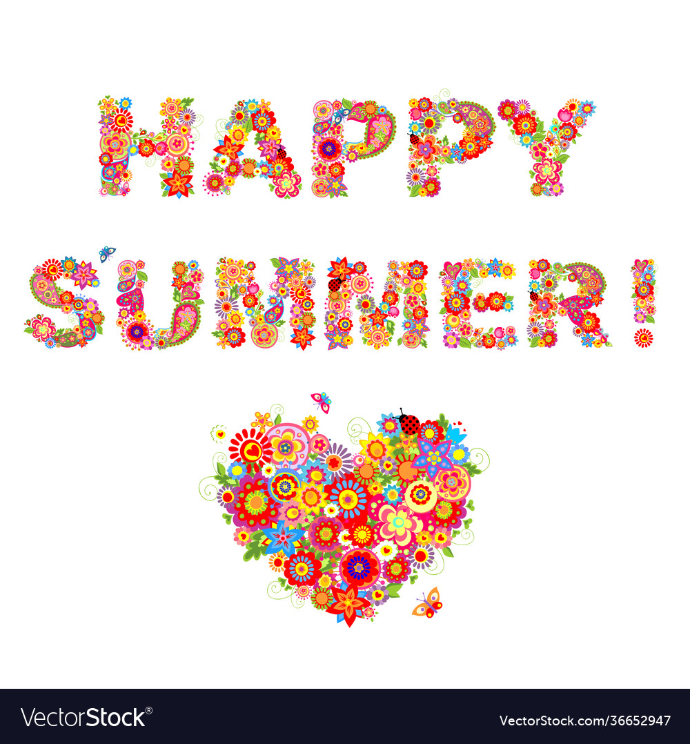 Happy summer flowers print