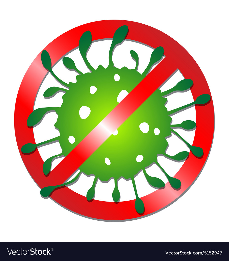 Prohibition sign for stop Mers virus Royalty Free Vector