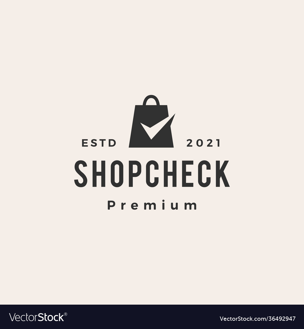 Shop check hipster vintage logo icon