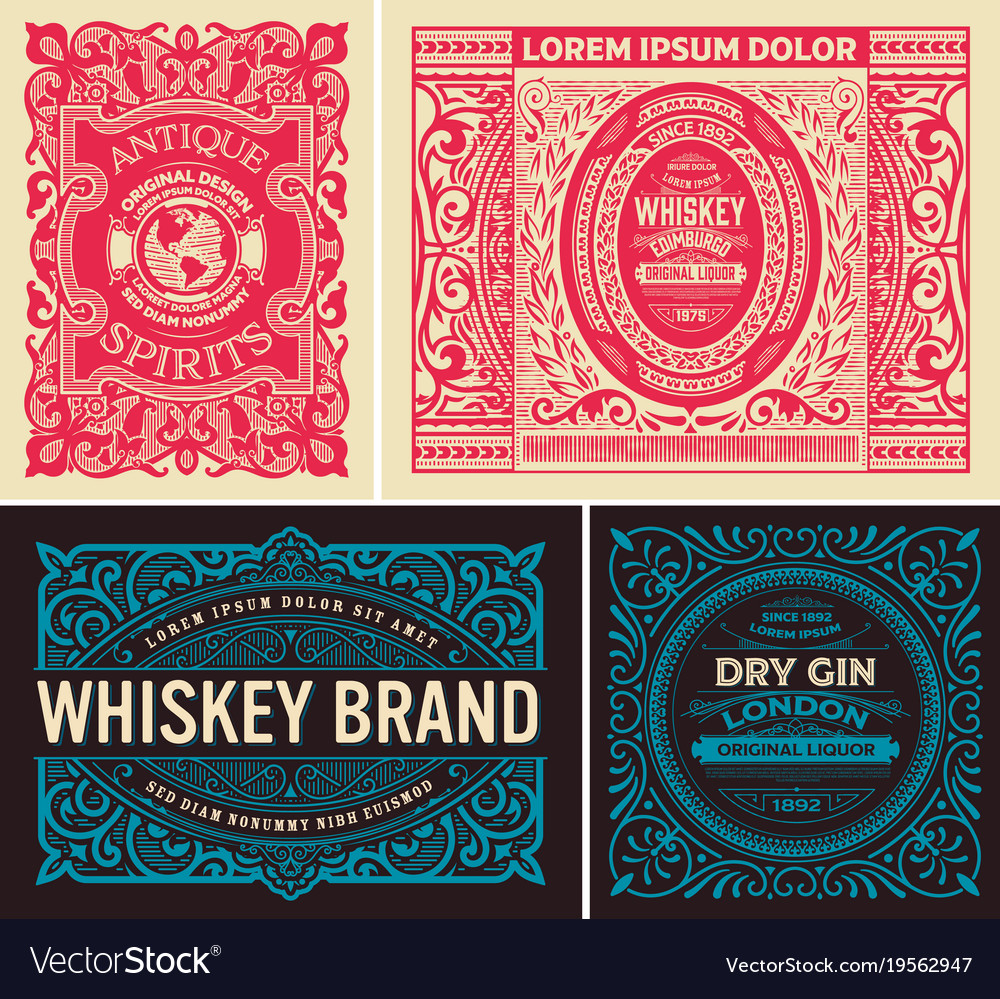 Vintage set of labels Royalty Free Vector Image