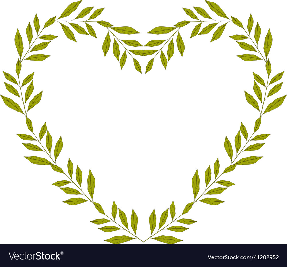 Beautiful green leaves in the shape of a heart Vector Image