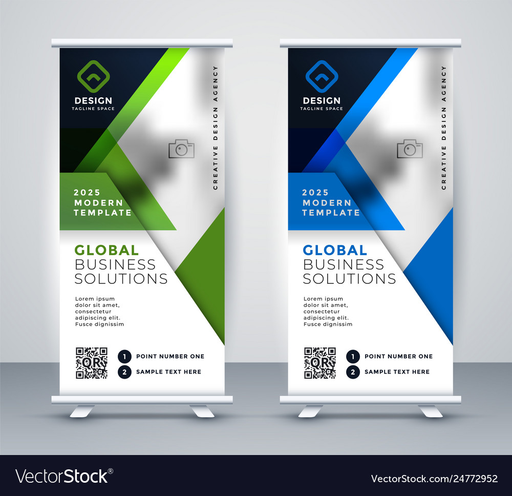 Business Rollup Vertical Standee Geometric Banner Vector Image