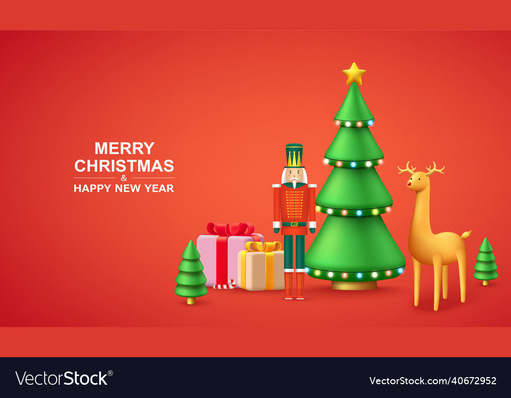 Christmas festive winter composition with new Vector Image