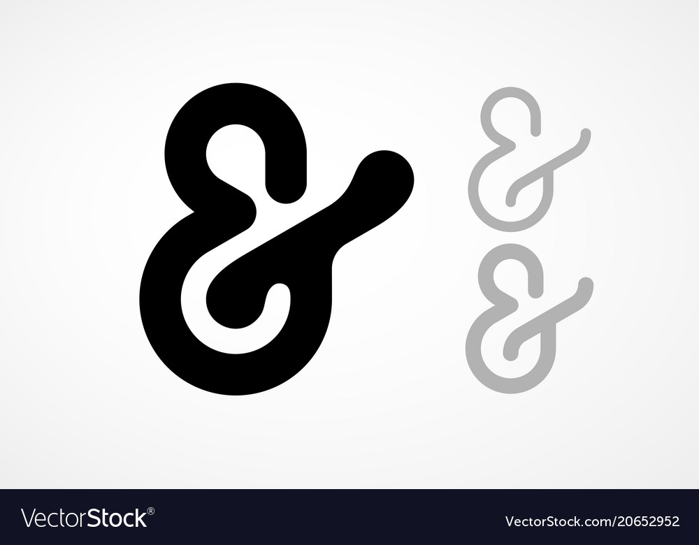 Elegant ampersand on light background