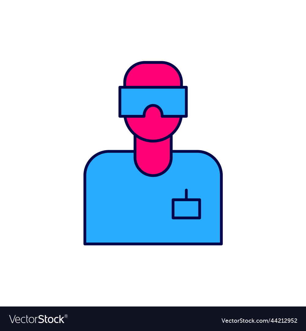 Filled outline laboratory assistant icon isolated Vector Image