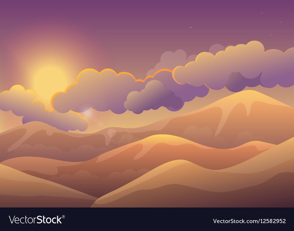 mountains at sunset with