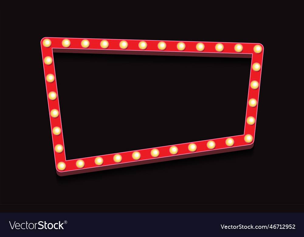 Retro lightbox frame realistic style Royalty Free Vector