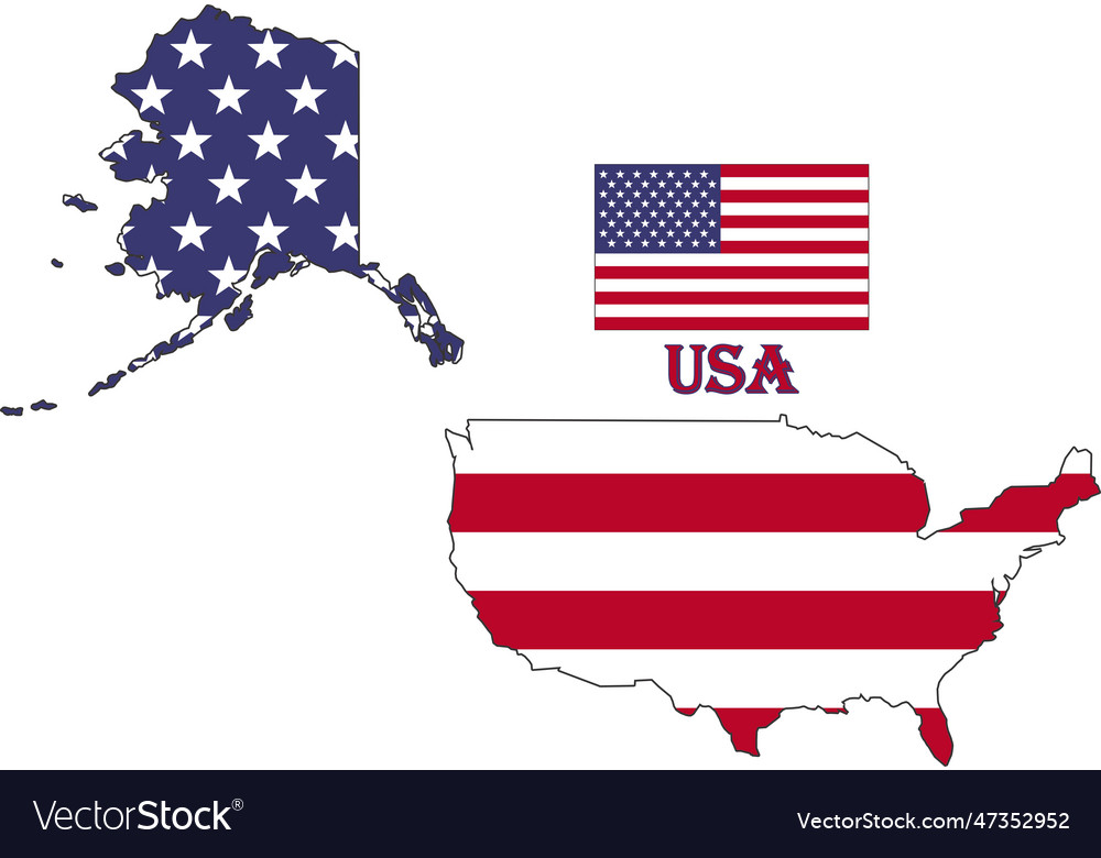 United states map and flag Royalty - United States Map And Flag Vector 47352952