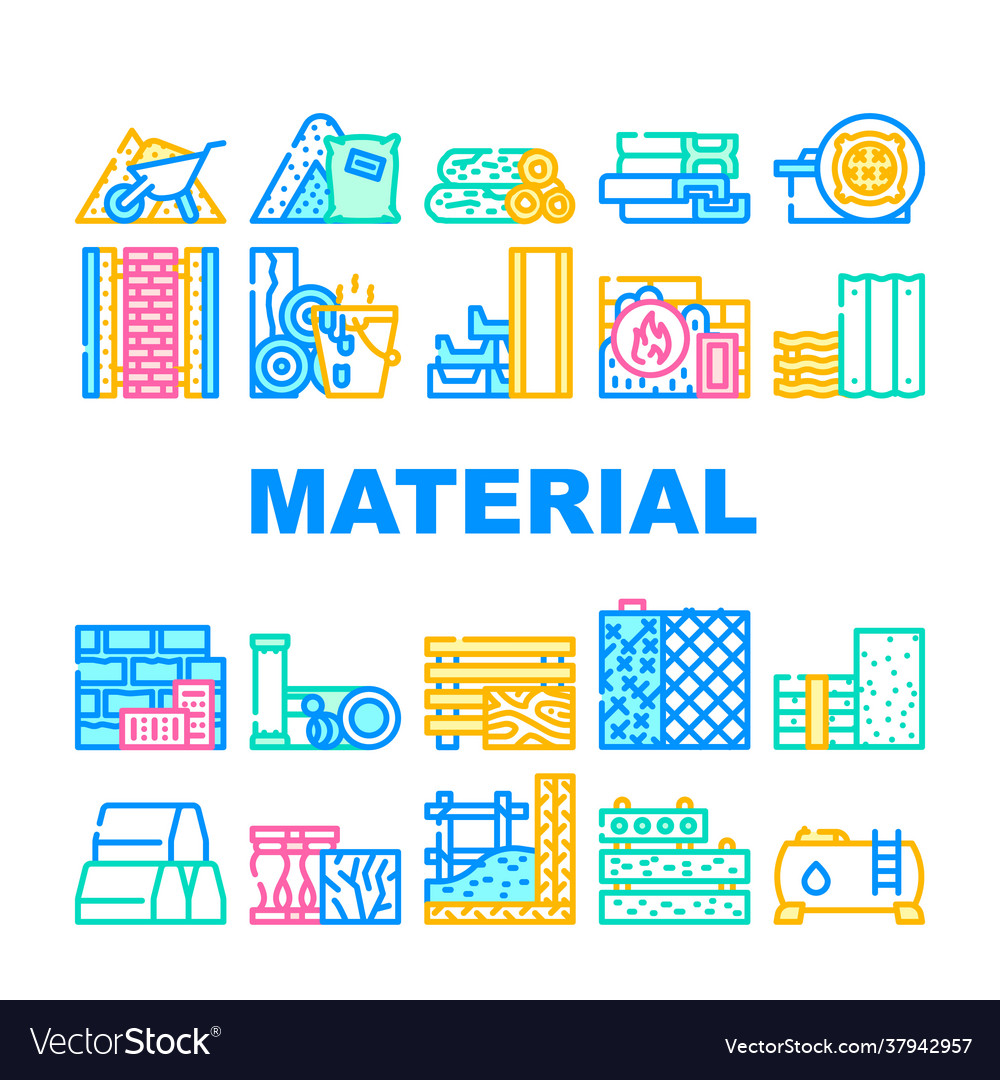 Building Material Collection Icons Set Royalty Free Vector Building Material Collection Icons Set Royalty Free Vector