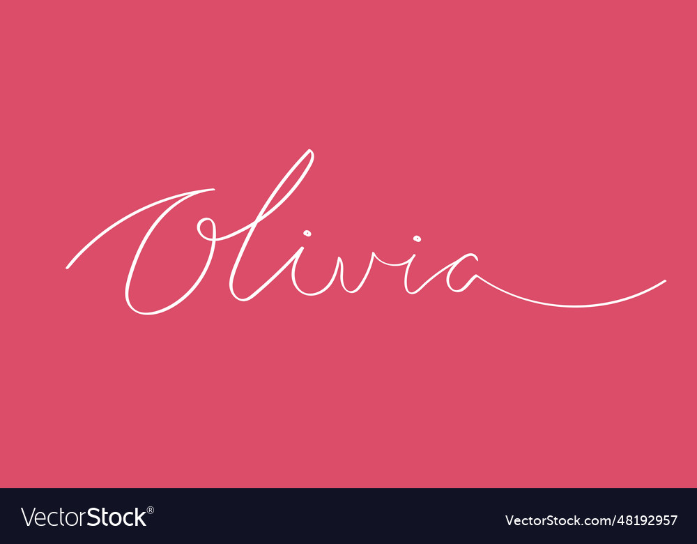 Female name olivia girl s handwritten Royalty Free Vector