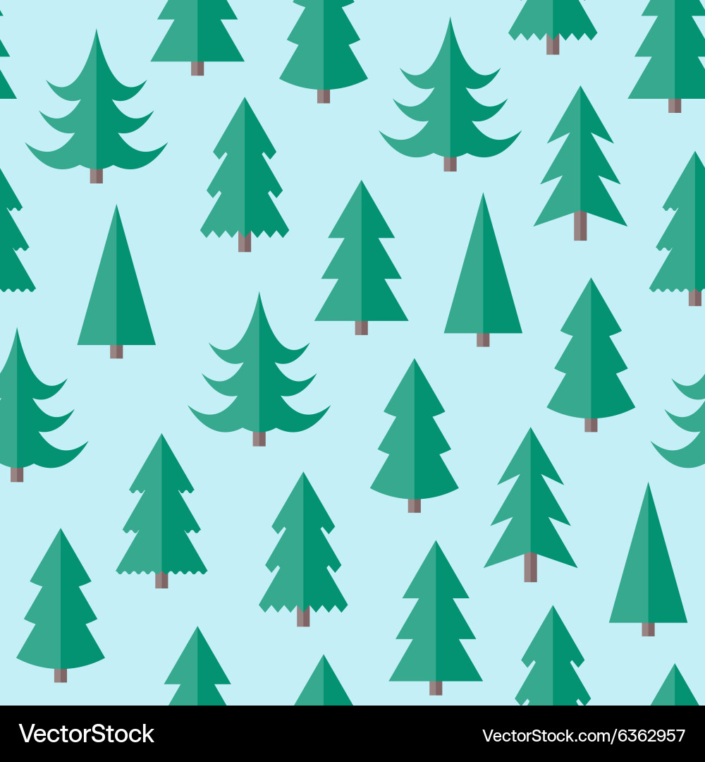 Flat seamless pattern with christmas trees Vector Image