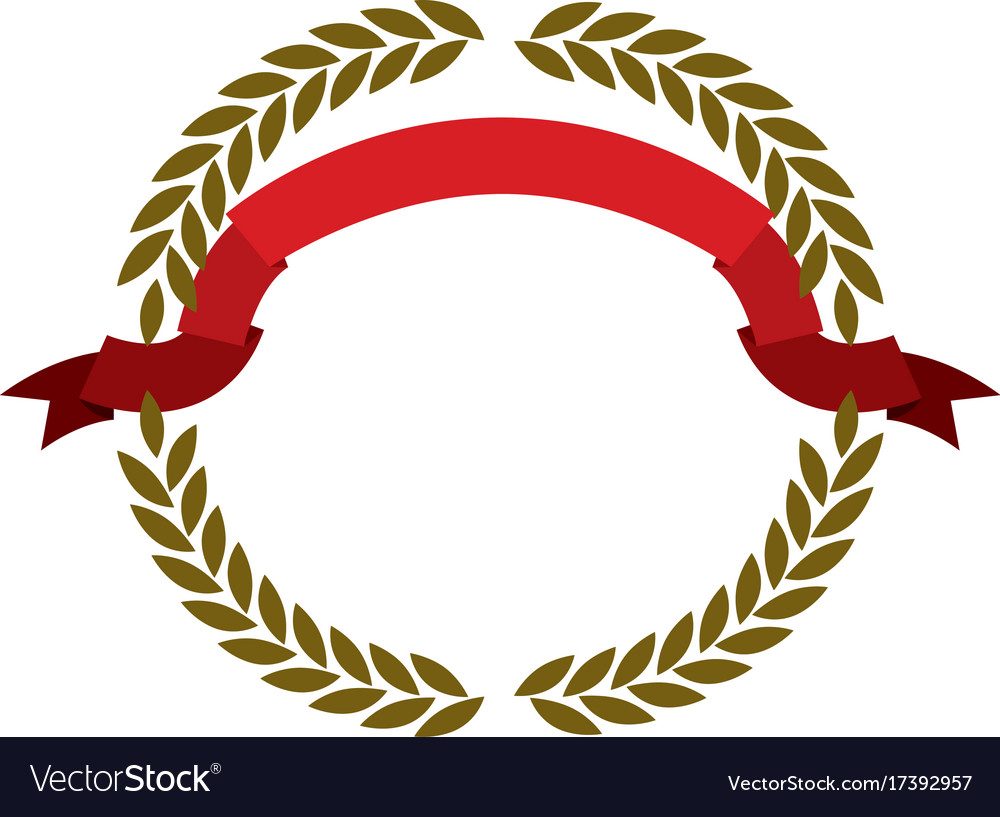 Golden olive branches forming a circle with red