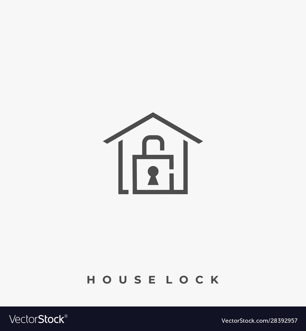 House lock template Royalty Free Vector Image - VectorStock