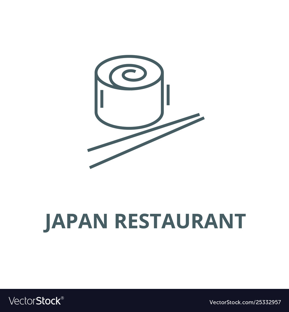 Japan restaurant sushi roll line icon