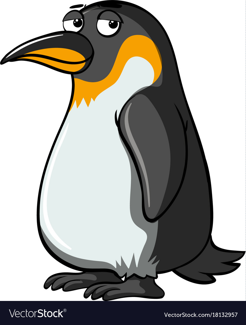 Penguin with sleepy eyes Royalty Free Vector Image