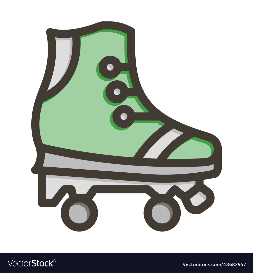 Roller skate thick line filled colors icon