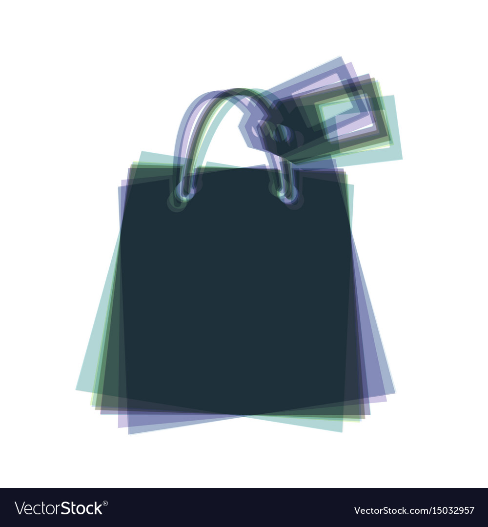 Shopping Bag Sign With Tag Colorful Icon Vector Image