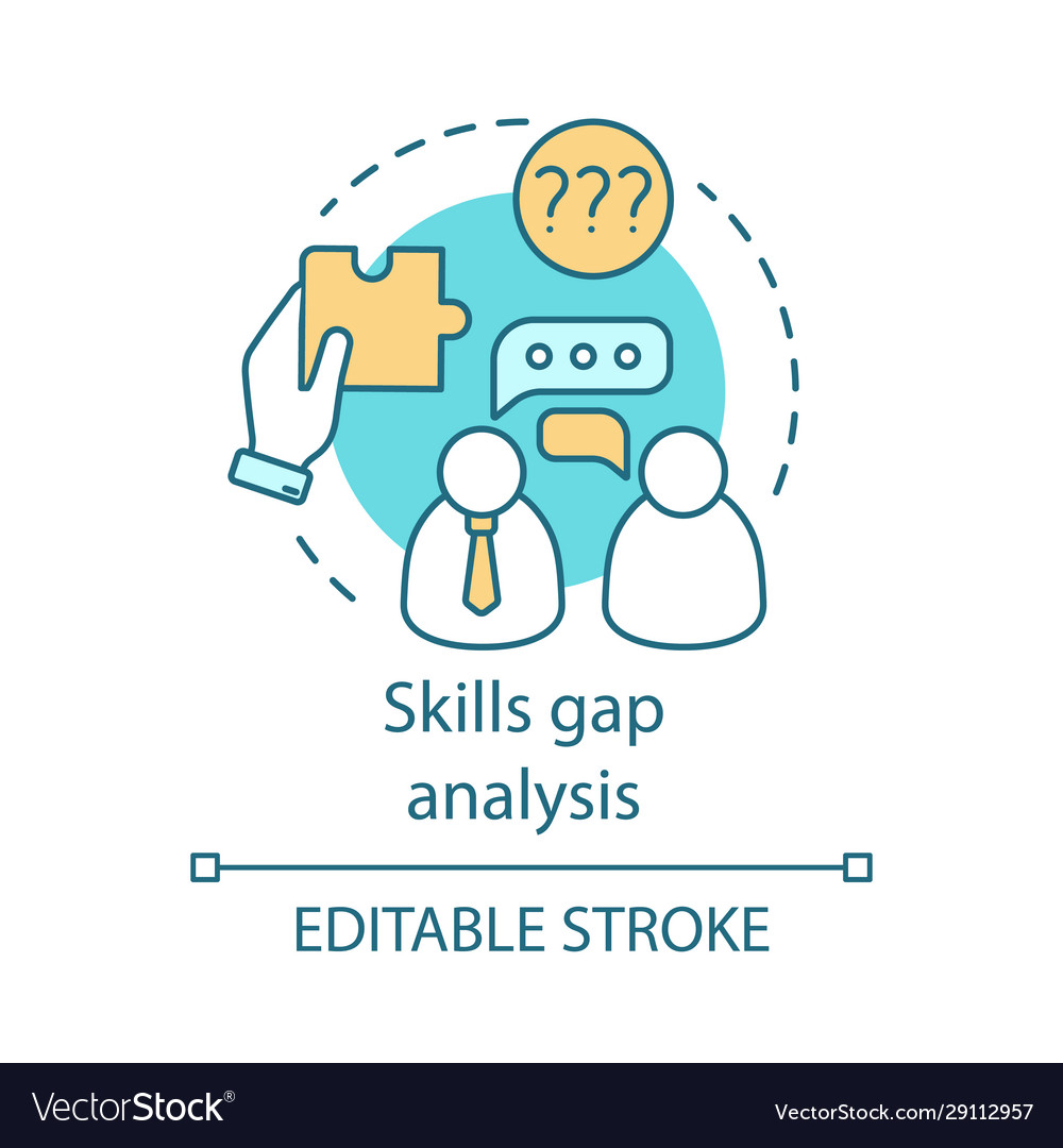 Skills gap analysis concept icon