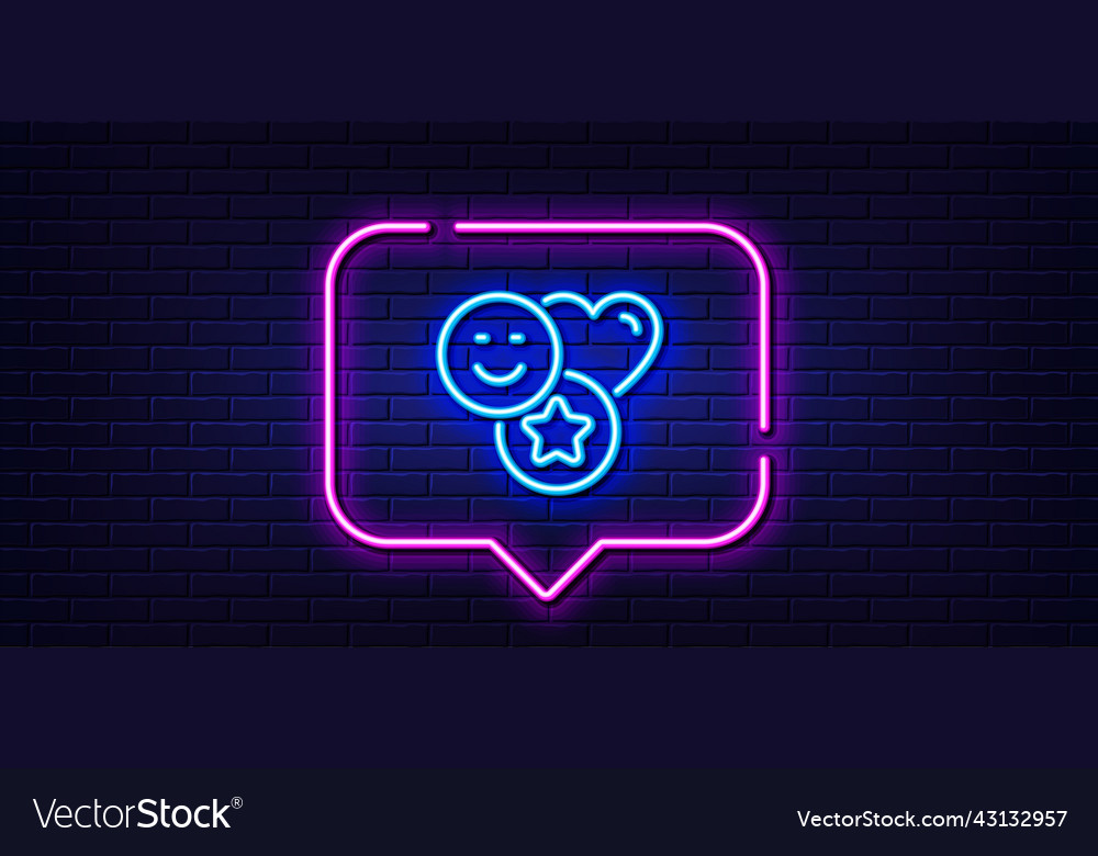 Social media likes line icon heart star sign Vector Image