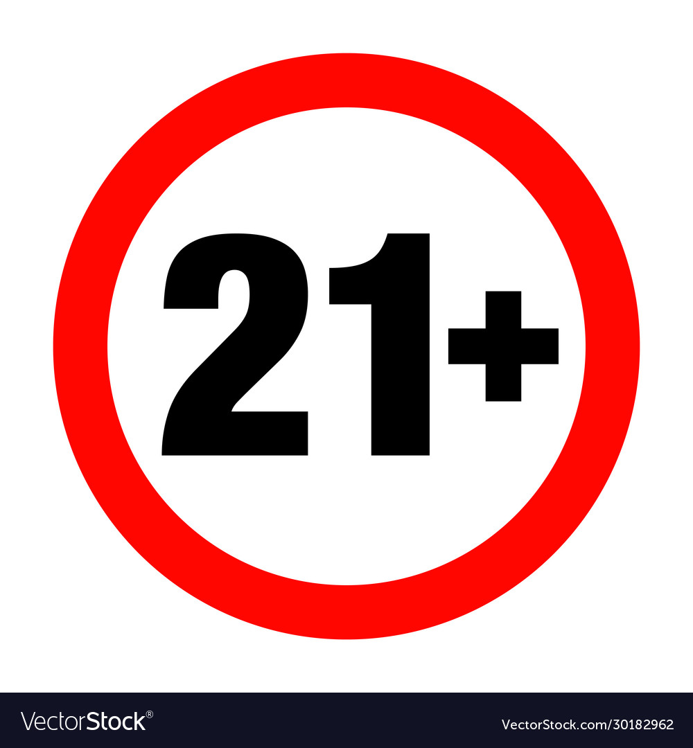 A twenty-one years over icon Royalty Free Vector Image