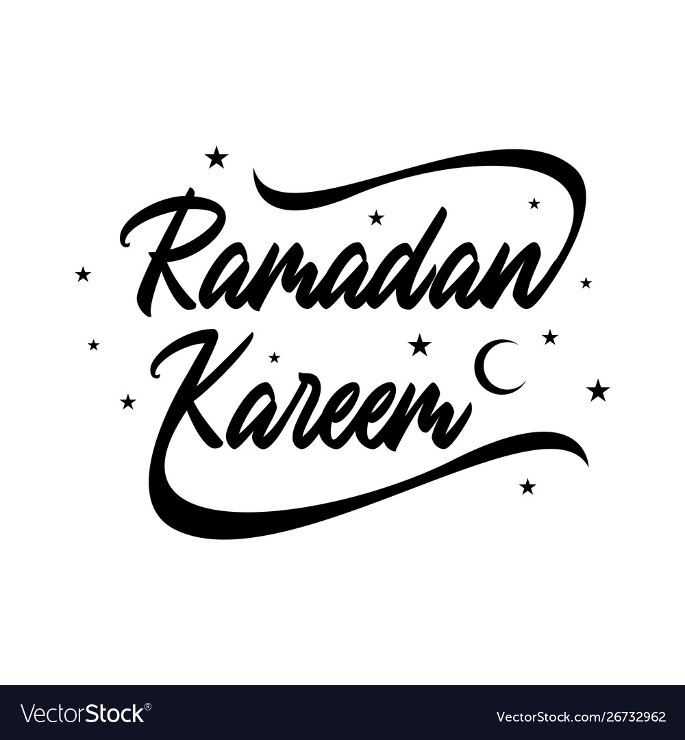 Black and white ramadan kareem typography ramadan Vector Image