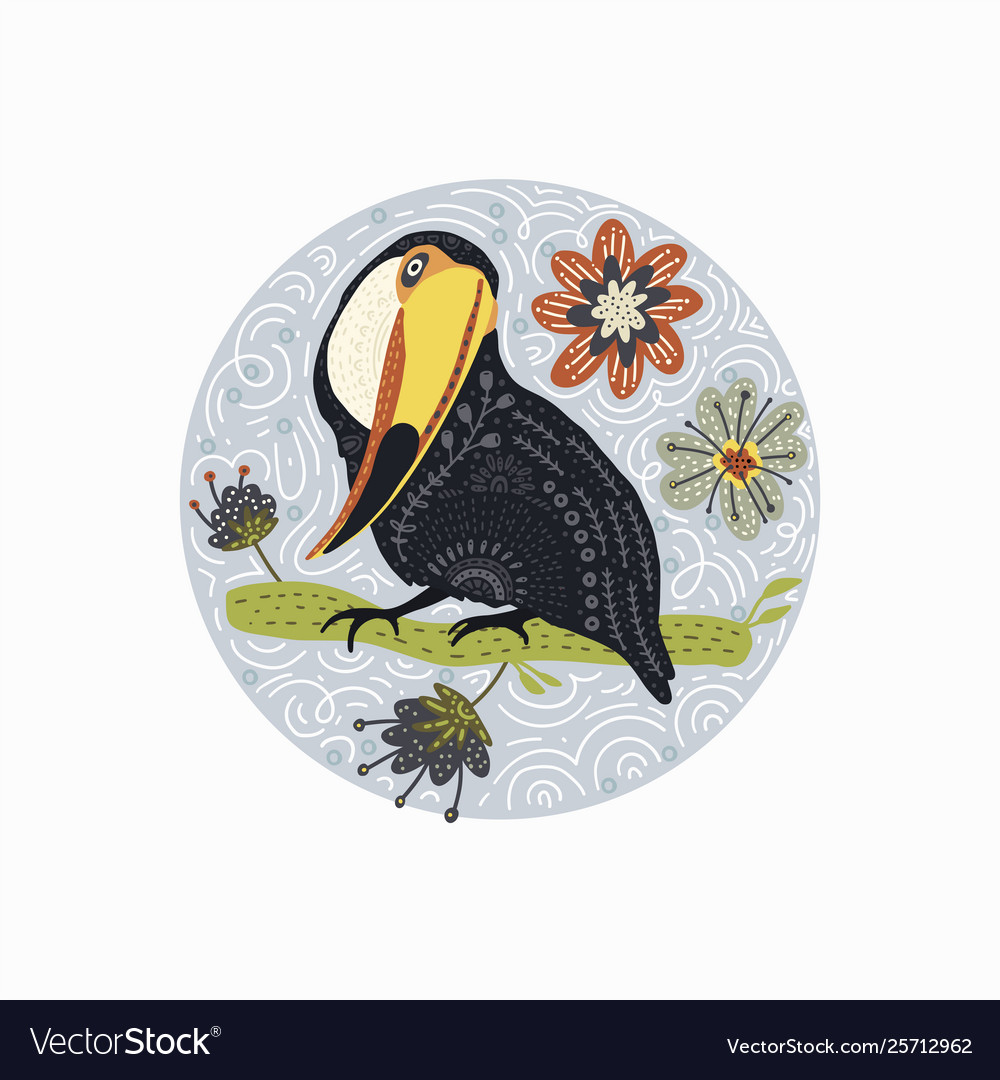 Bright bird toucan