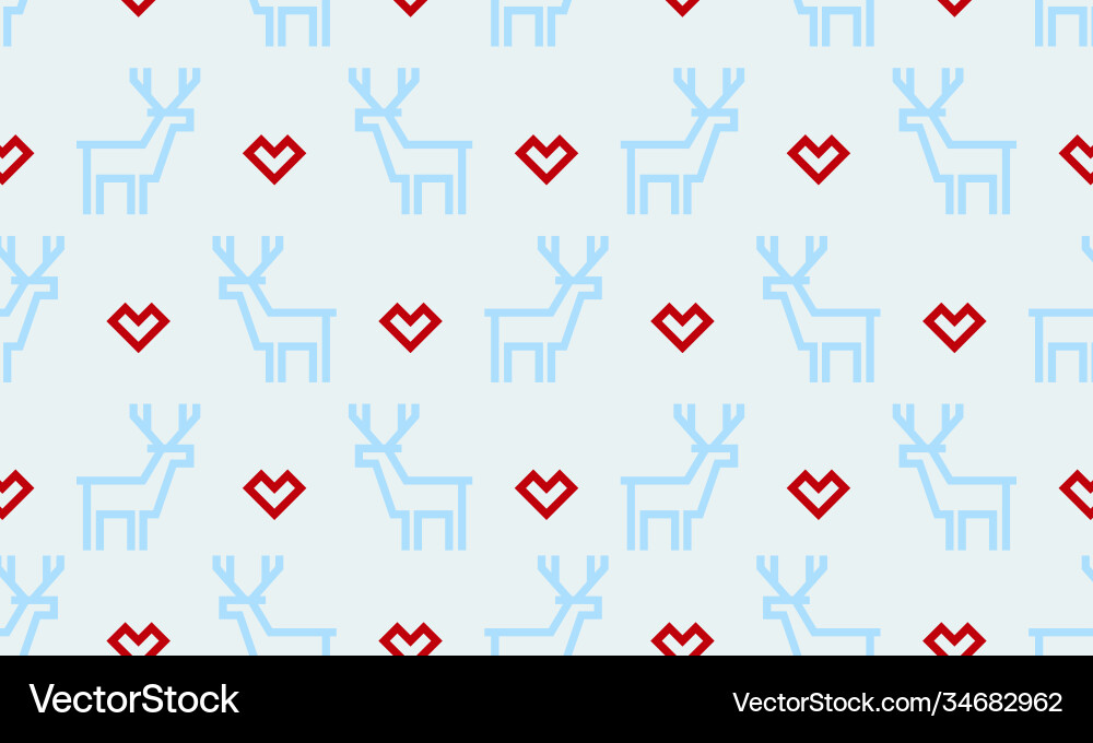 Christmas pattern background seamless deer Vector Image