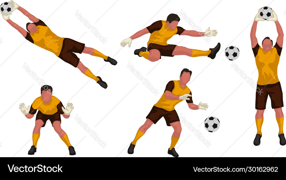 Goal keeper set Royalty Free Vector Image - VectorStock