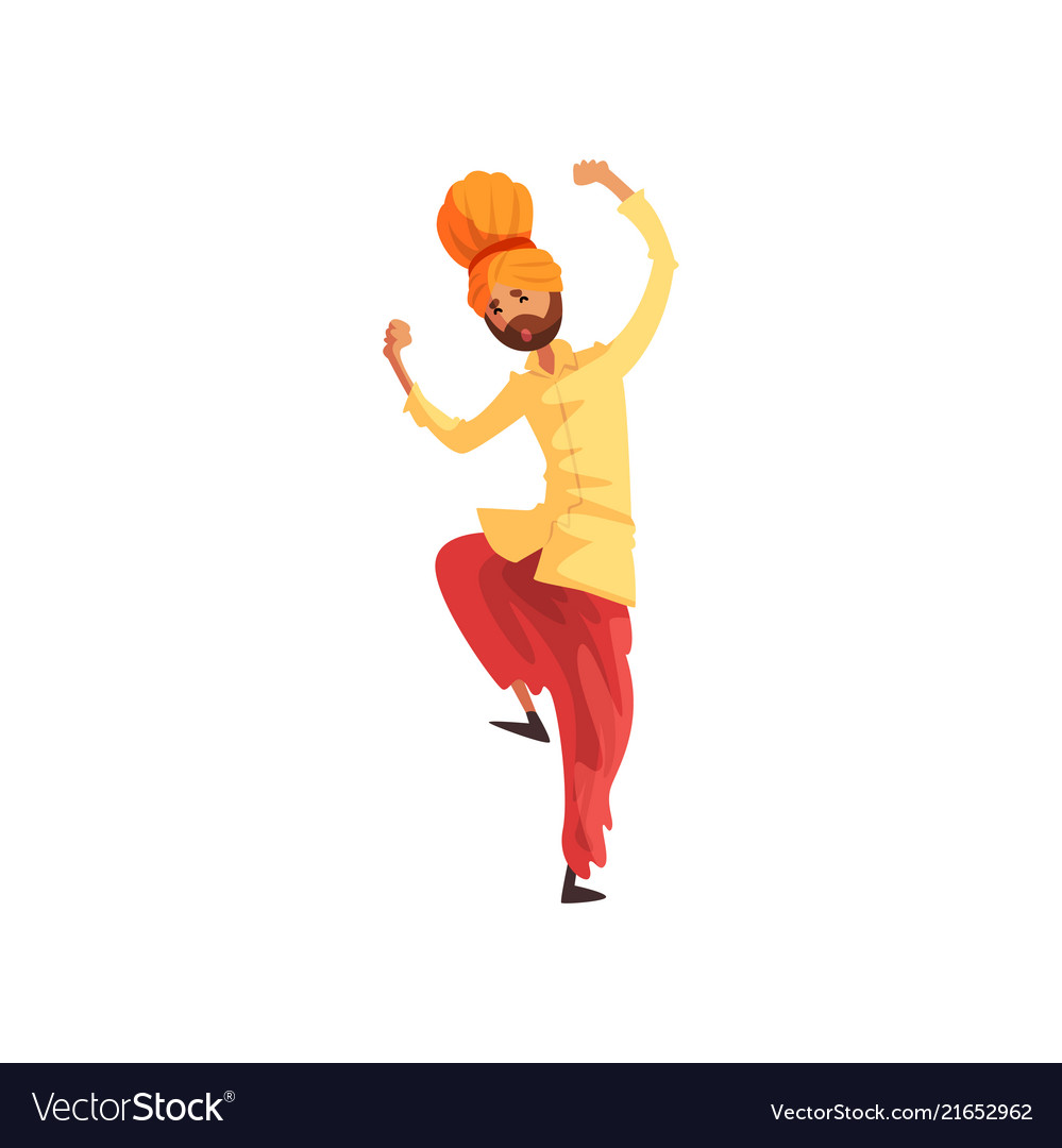 Man dancer in traditional indian clothes Vector Image Man dancer in traditional indian clothes Vector Image