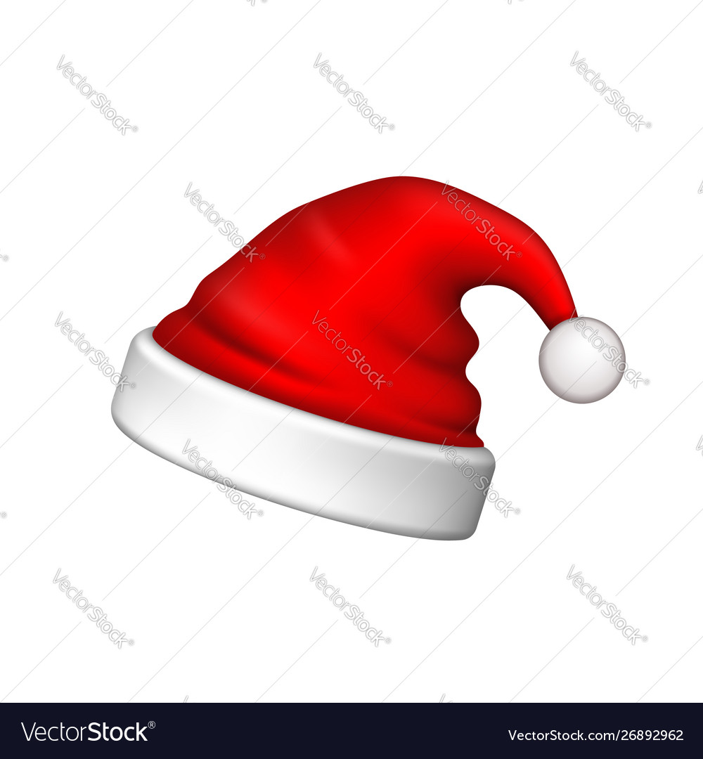 Santa claus hat 3d realistic Royalty Free Vector Image