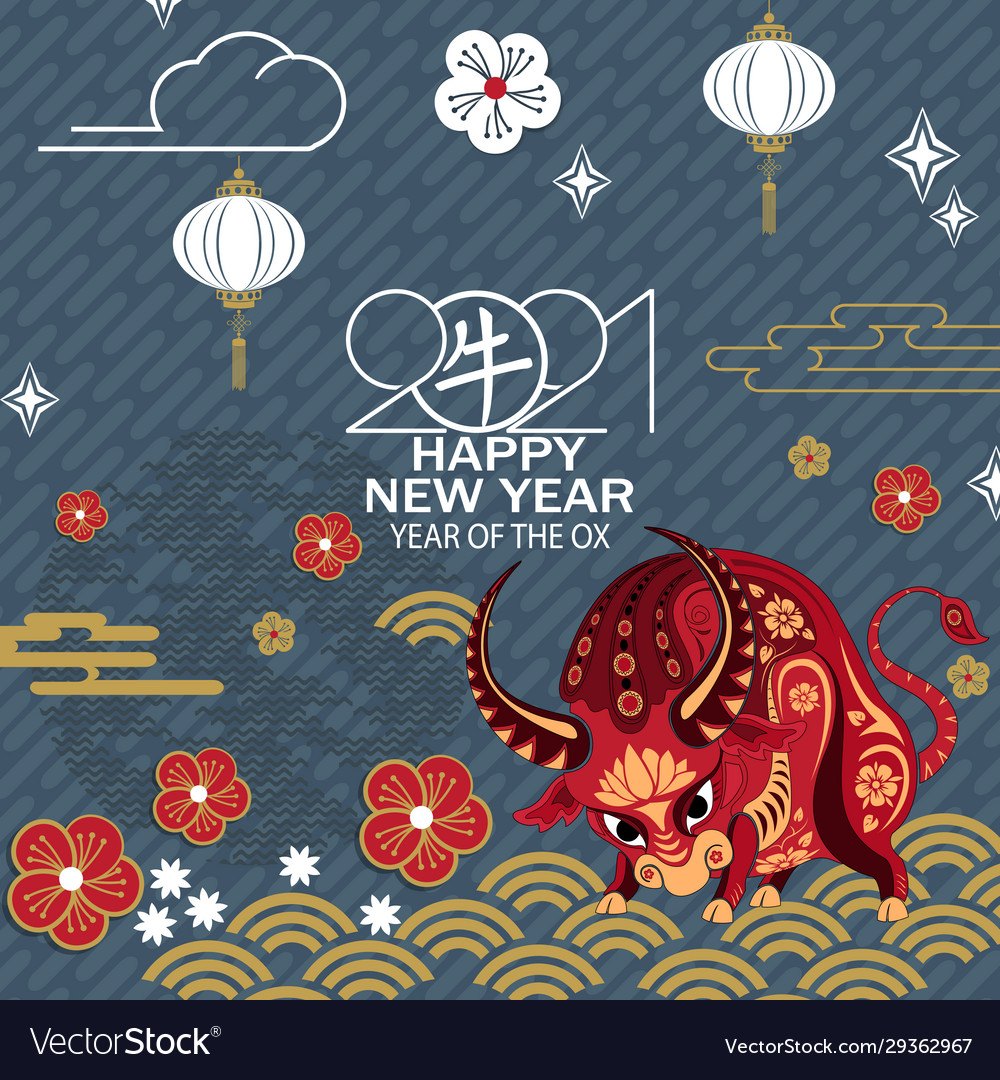 Chinese new year 2021 background chinese Vector Image