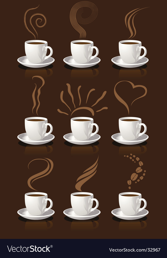 Download Coffee cups and steam Royalty Free Vector Image