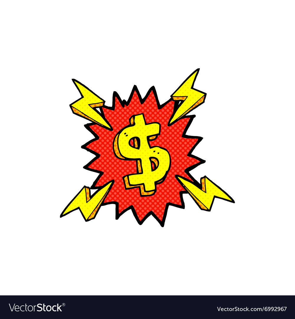 Comic cartoon dollar symbol