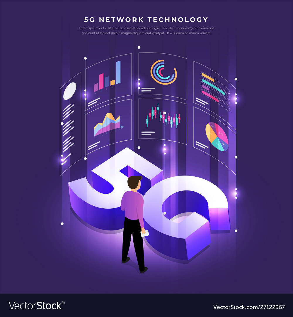 Concept 5g network technology vector image Concept 5g network technology