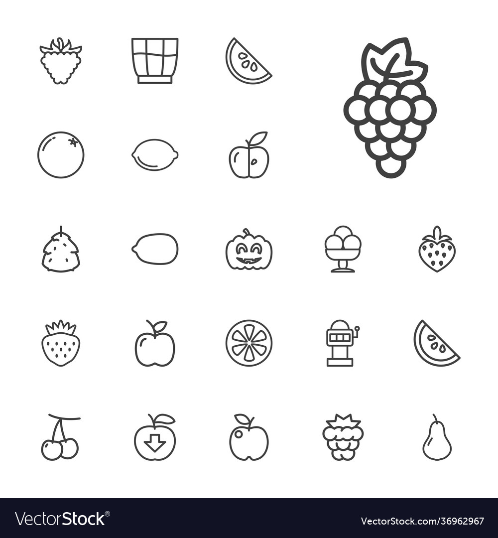 Fruit icons Royalty Free Vector Image - VectorStock