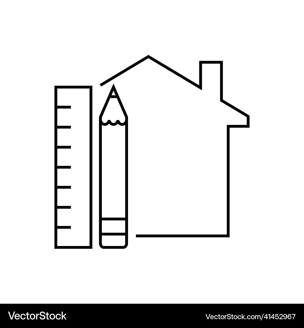 House plan linear icon plan concept thin Vector Image