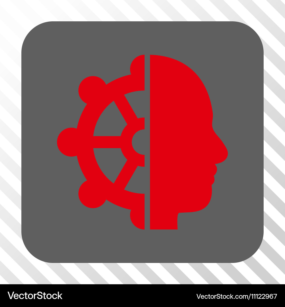 Intellect rounded square button Royalty Free Vector Image