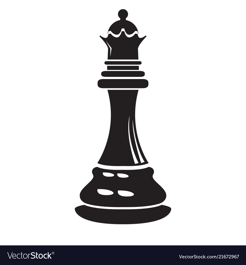 Black Circle Queen Chess Piece Icon High-Res Vector Graphic