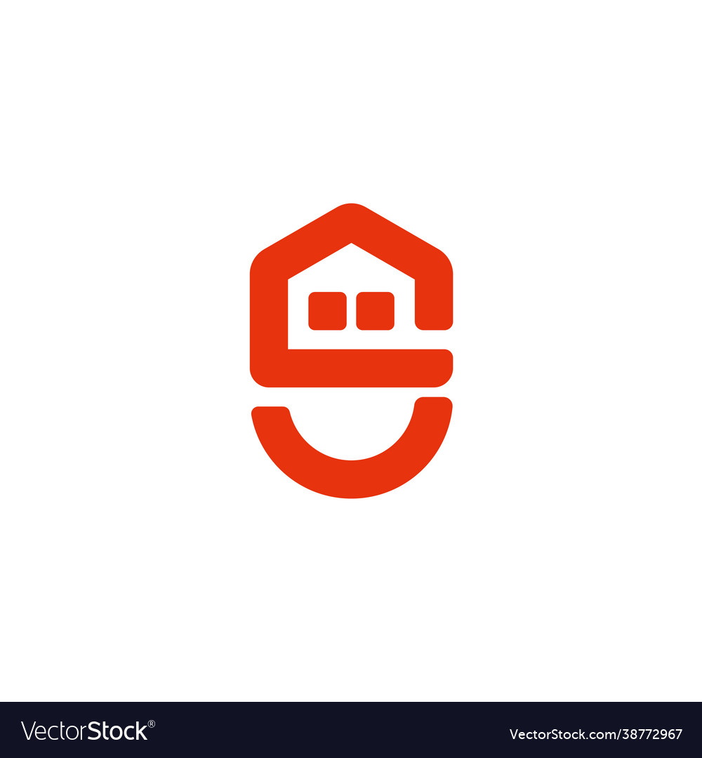 Letter s home window shape line simple logo