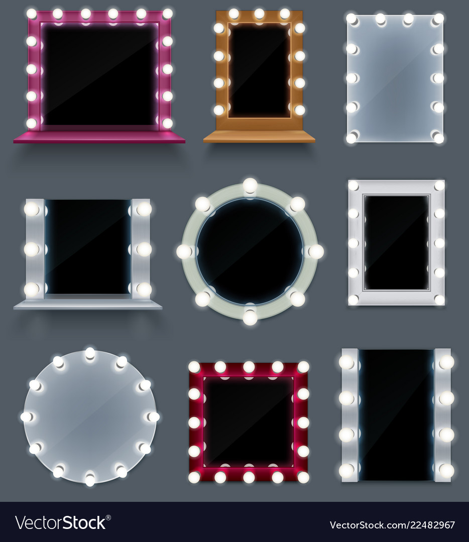Makeup mirror set Royalty Free Vector Image VectorStock