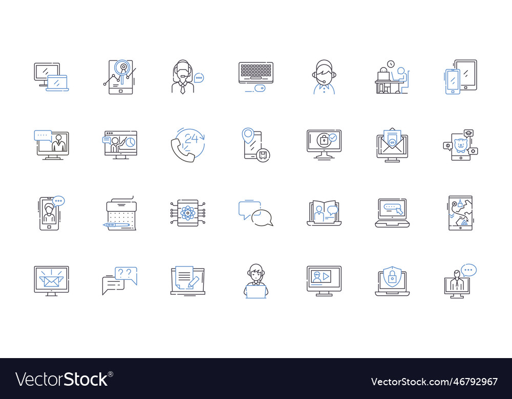 Member line icons collection identity Royalty Free Vector