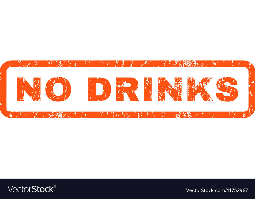 No drinks rubber stamp