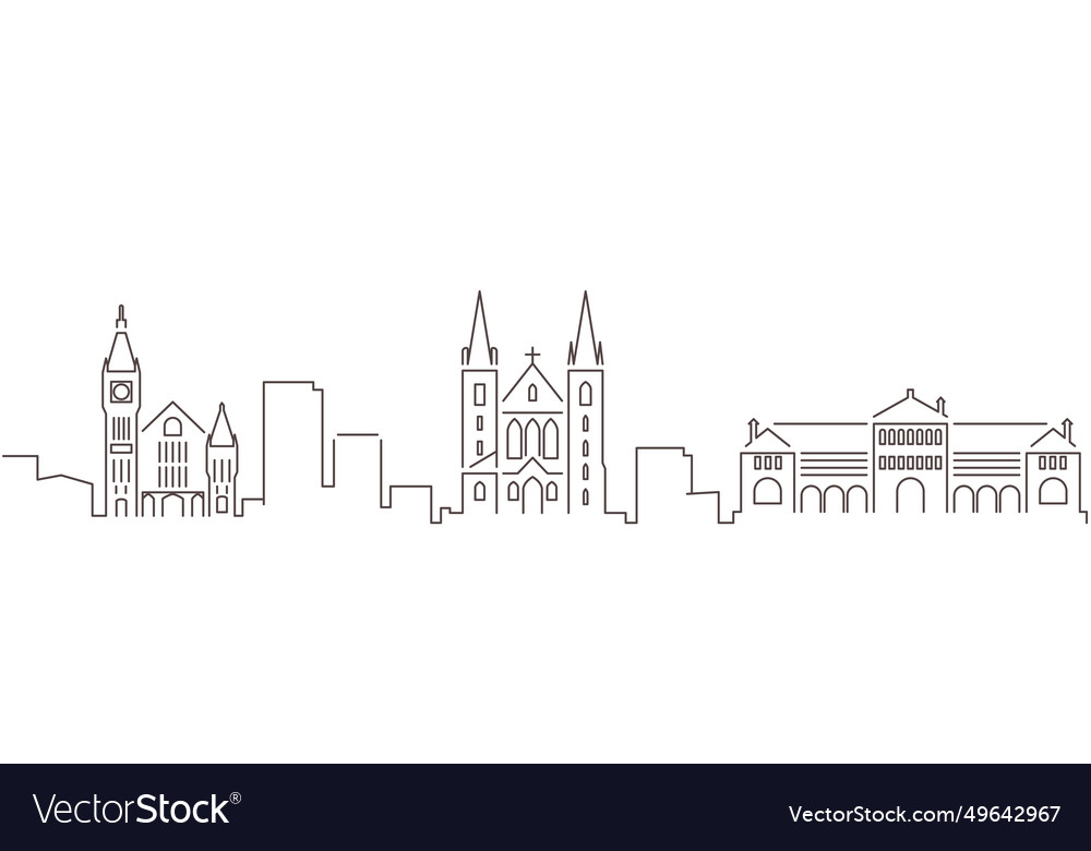 Perth dark line simple minimalist skyline Vector Image